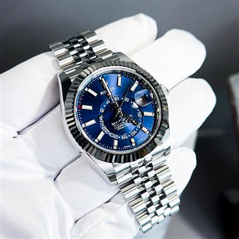 rolex sky-dweller replica blue|rolex sky dweller price range.